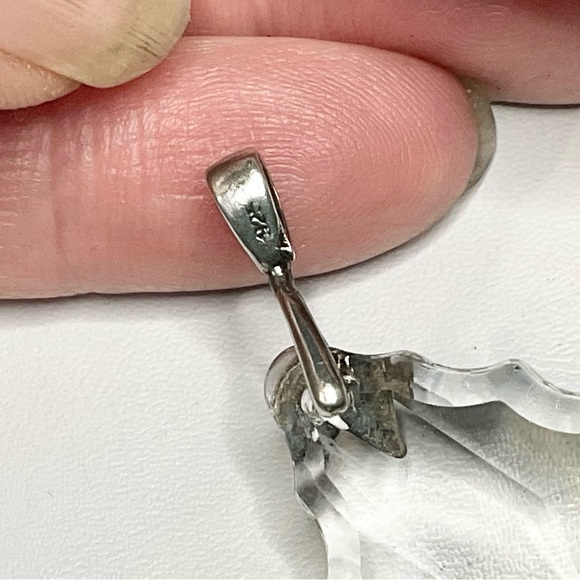 Vintage Sterling Silver Cut Crystal Pendant for Necklace - Picture 8 of 8